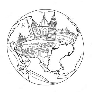 Pagina da Colorare dei Paesi Colorati del Mondo | pagina da colorare Paesi
