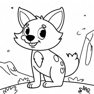 Pagina da Colorare Coyote Carino in Stile Cartone Animato | pagina da colorare Coyote