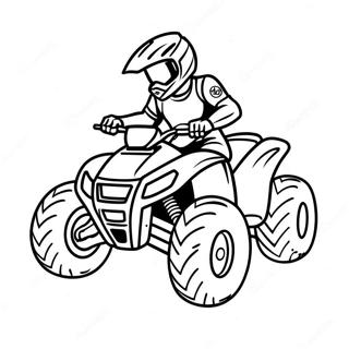 Pagina da colorare di una gara di ATV cool | pagina da colorare ATV