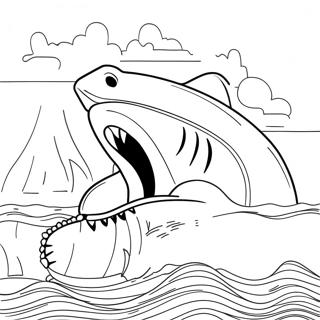 Pagina da Colorare Scena del Film Jaws | pagina da colorare Bocca