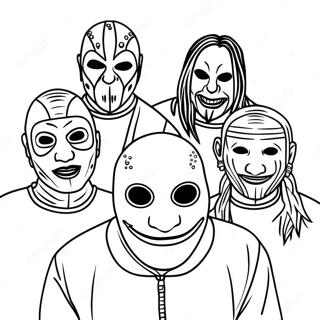 Pagina da colorare dei membri della band Slipknot | pagina da colorare Slipknot