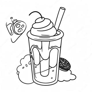 Pagina da Colorare di Frullato di Oreo | pagina da colorare Oreo