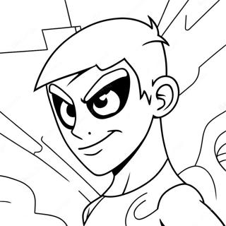 Pagina da Colorare di Danny Phantom con Poteri Fantasmi | pagina da colorare Danny Phantom