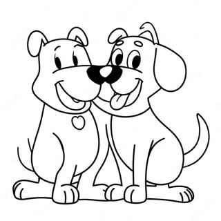 Pagina da Colorare del Duo Giocoso di CatDog | pagina da colorare GattoCane