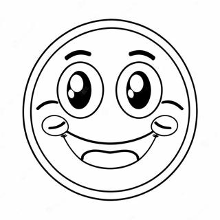 Pagina da Colorare con Faccia Emoji Felice