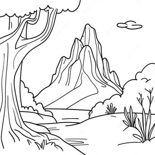 Pagina da Colorare del Paesaggio Magico di Narnia | pagina da colorare Narnia