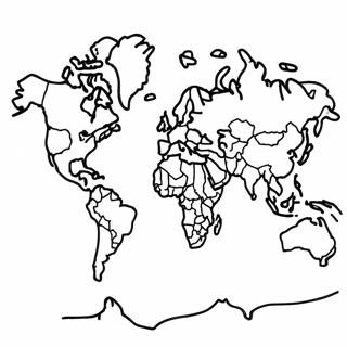 Pagina da Colorare della Mappa del Mondo | pagina da colorare Mondo