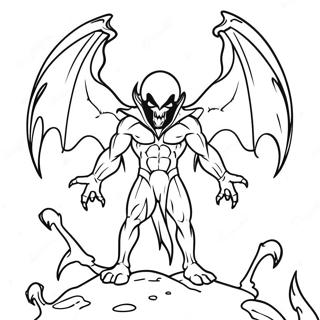 Pagina da Colorare di Spawn Malvagio con Ali Demoniache | pagina da colorare Spawn