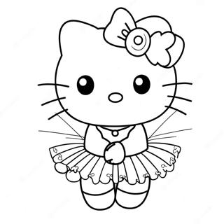 Hello Kitty Ballerina Contorno Pagine da Colorare