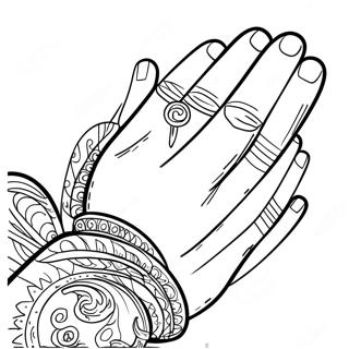 Pagina da Colorare delle Belle Mani in Preghiera | pagina da colorare Preghiera