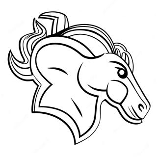 Pagina da Colorare del Logo dei Broncos | pagina da colorare Broncos