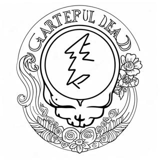 Pagina da Colorare del Logo dei Grateful Dead | pagina da colorare Grateful Dead