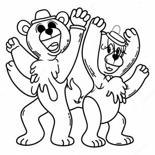 Pagina da Colorare degli Orsi Danzerini dei Grateful Dead | pagina da colorare Grateful Dead
