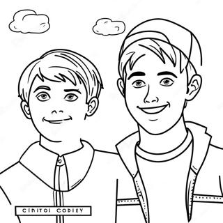 Pagina da Colorare dell'Avventura di Sam e Colby | pagina da colorare Sam e Colby