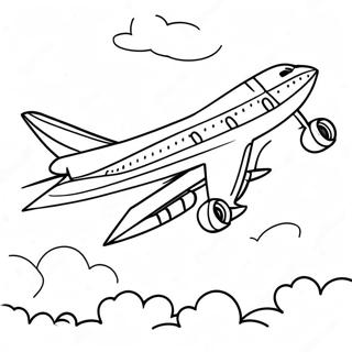 Pagina da Colorare dell'Aereo 747 che Vola Alto | pagina da colorare Aereo 747