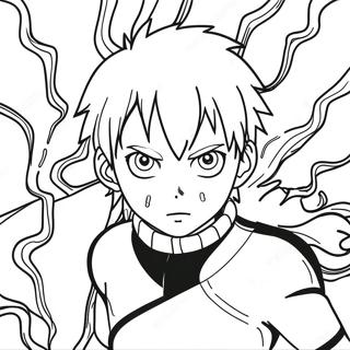 Pagina da Colorare di Todoroki che Usa Fuoco e Ghiaccio | pagina da colorare Todoroki