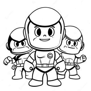 Pagina da Colorare di Mini Forza Eroi in Azione | pagina da colorare Mini Forza