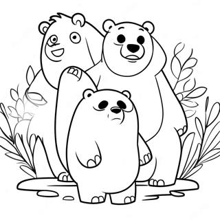 Pagina da colorare di We Bare Bears | pagina da colorare We Bare Bears