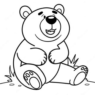 Orso grizzly in una posa divertente da colorare | pagina da colorare We Bare Bears