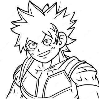 Pagina da Colorare di Bakugo | pagina da colorare Bakugo