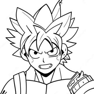 Pagina da Colorare di Bakugo in Azione Esplosiva | pagina da colorare Bakugo
