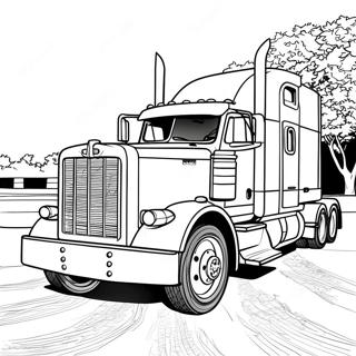 Pagina da Colorare Camion Peterbilt Classico | pagina da colorare Peterbilt