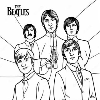 Pagina da Colorare della Copertina dell'Album Colorato dei Beatles | pagina da colorare Beatles