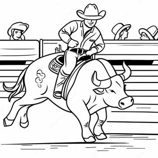 Pagine da Colorare PBR Bull Riding | pagina da colorare PBR Rodeo