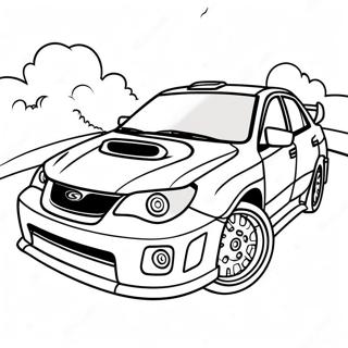 Pagina da Colorare della Subaru WRX Rally Car | pagina da colorare Subaru