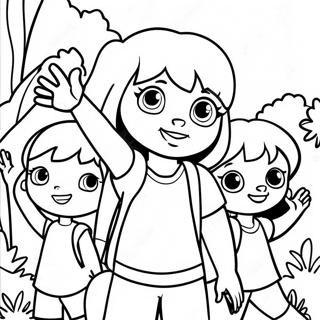 Pagina da Colorare Avventurosa di Dora e dei Suoi Amici | pagina da colorare Dora e Amici