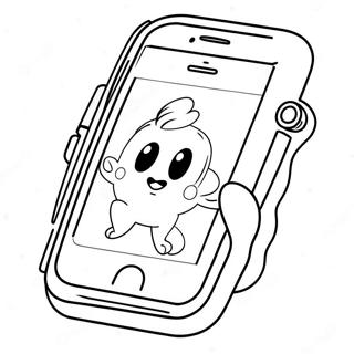 Pagina da Colorare di Carino iPhone da Cartone Animato | pagina da colorare iPhone