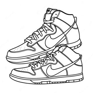 Pagina da Colorare di Nike Dunks | pagina da colorare Nike Dunks