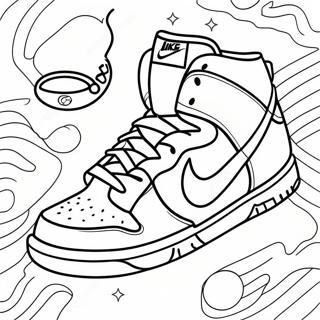 Pagina da Colorare di Sneakers Nike Dunks Colorate | pagina da colorare Nike Dunks