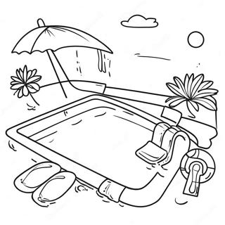 Pagina da Colorare di Divertimento in Piscina | pagina da colorare Nuoto