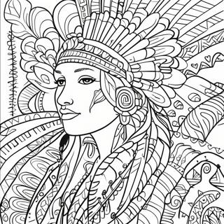 Pagina da Colorare Motivi d'Arte Indigena | pagina da colorare Indigeno