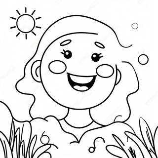 Pagina da Colorare Sole Gioioso | pagina da colorare Gioia