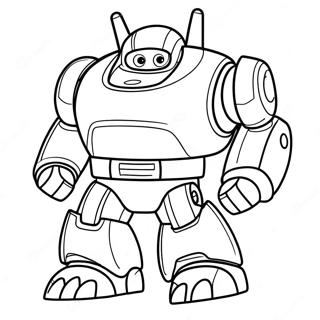 Pagina da Colorare di Tobot in Azione | pagina da colorare Tobot