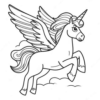 Pagina da Colorare del Maestoso Pegaso in Volo | pagina da colorare Pegaso