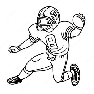 Pagina da Colorare di CeeDee Lamb che Cattura un Pallone | pagina da colorare CeeDee Lamb