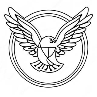 Pagina da colorare del Logo Fourth Wing | pagina da colorare Quarto Ala