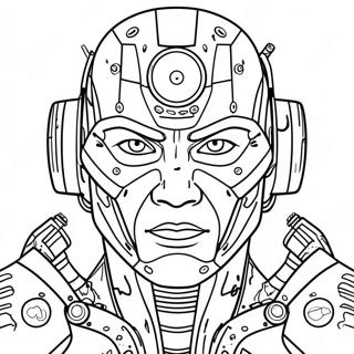 Pagina da Colorare del Cyborg | pagina da colorare Cyborg
