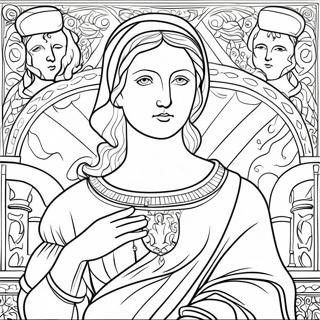 Pagina da Colorare dei Capolavori dell'Arte Rinascimentale | pagina da colorare Rinascimento
