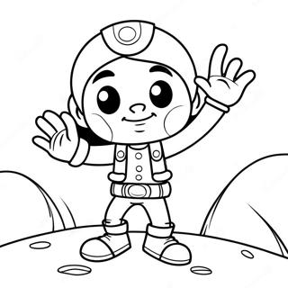 Pagina da Colorare di un Personaggio dei Cartoni Animati in Avventura | pagina da colorare Programma TV