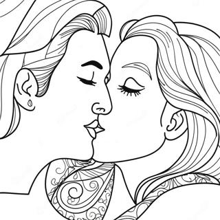 Pagina da Colorare del Bacio | pagina da colorare Bacio