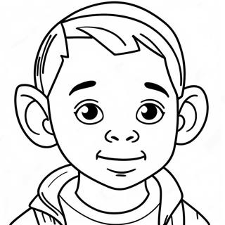 Pagina da colorare del personaggio prodigio in azione | pagina da colorare Prodigio