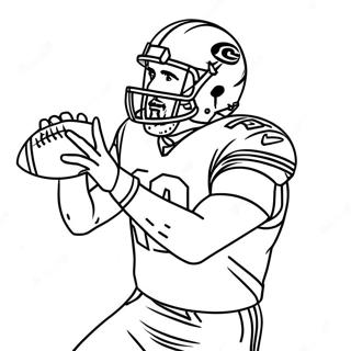 Pagina da Colorare di Travis Kelce che Cattura un Pallone da Football | pagina da colorare Travis Kelce