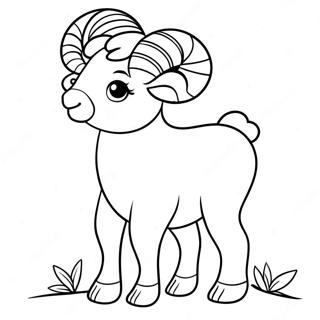 Pagina da colorare del simpatico ariete | pagina da colorare Ariete