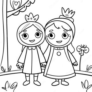 Pagina da colorare di Ben e Holly | pagina da colorare Ben e Holly