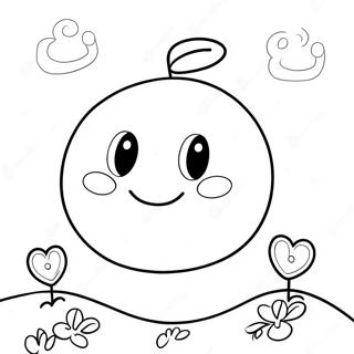 Carino Numero 9 con Faccia Sorridente Pagina da Colorare | pagina da colorare Numero 9
