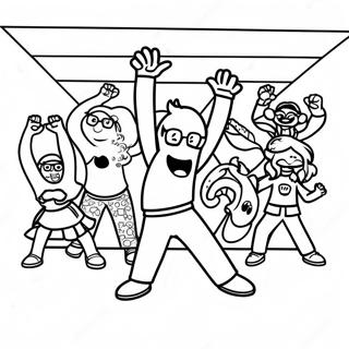 Pagina da Colorare Festa di Danza GoNoodle | pagina da colorare GoNoodle